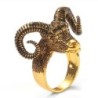 Big sheep horn - goat head - punk style ringRings