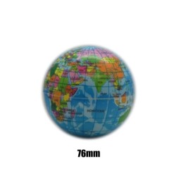 Bola de espuma com mapa do mundo - brinquedo para aliviar o estresse - 76mm