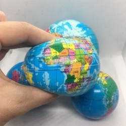 Bola de espuma com mapa do mundo - brinquedo para aliviar o estresse - 76mm