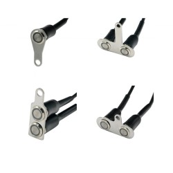 Interruptor de guidão de motocicleta LED - ON-OFF - montagem ajustável - à prova d'água - aço inoxidável