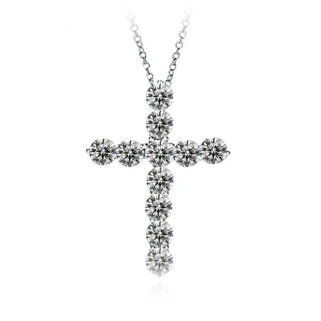 White crystal cross pendant - with necklaceNecklaces