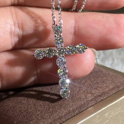 White crystal cross pendant - with necklaceNecklaces