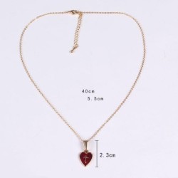 Red heart shaped pendant with cross - with necklaceNecklaces