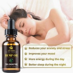 Óleo de semente de cânhamo orgânico - ansiedade / estresse / alívio da dor - auxílio para dormir - óleo de massagem de corpo int