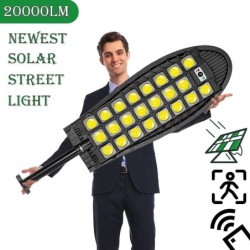 20000LM - luz de rua super brilhante - holofote solar - sensor de movimento - controle remoto - LED - à prova d'água