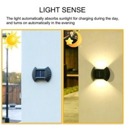 Luz solar para jardim - candeeiro de parede LED - à prova de água