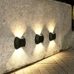Luz solar para jardim - candeeiro de parede LED - à prova de água