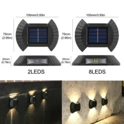 Luz solar para jardim - candeeiro de parede LED - à prova de água