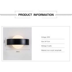 Modern LED wall lamp - square / round - 4WWall lights