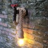 Tubo industrial - candeeiro de parede vintage com corda de cânhamo