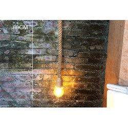 Tubo industrial - candeeiro de parede vintage com corda de cânhamo