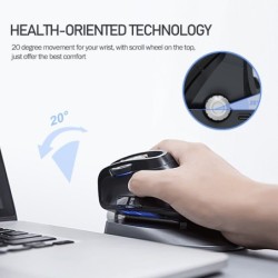 Delux - M618X - mouse vertical sem fio - ângulo ajustável - Bluetooth