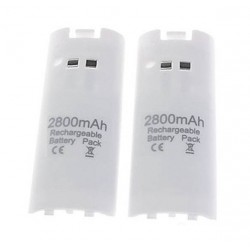 Carregador USB duplo Wii Controller com 2 baterias de 2800mAh