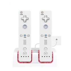 Carregador USB duplo Wii Controller com 2 baterias de 2800mAh