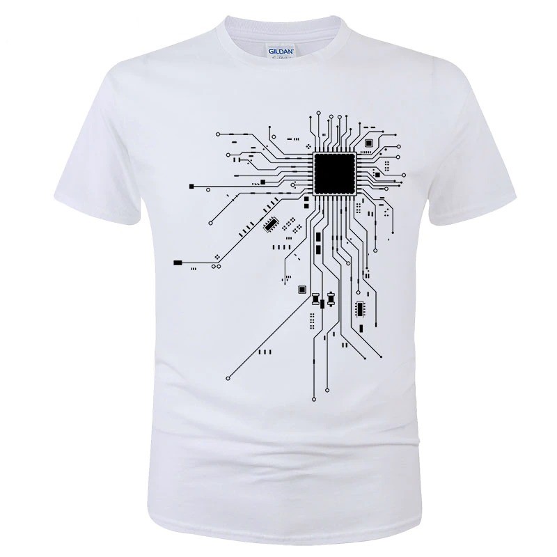 Short sleeve t-shirt - CPU processor / circuit diagram printT-shirts