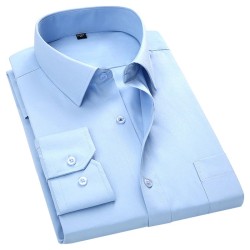 Camisa clássica manga longa - cor sólida - Slim Fit
