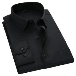 Camisa clássica manga longa - cor sólida - Slim Fit