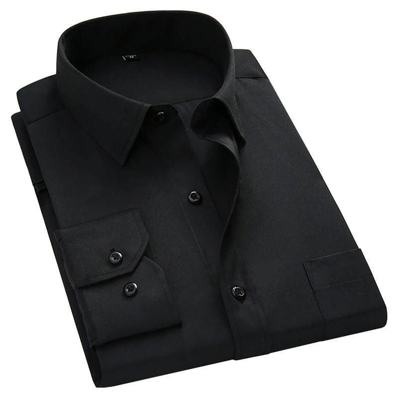 Camisa clássica manga longa - cor sólida - Slim Fit