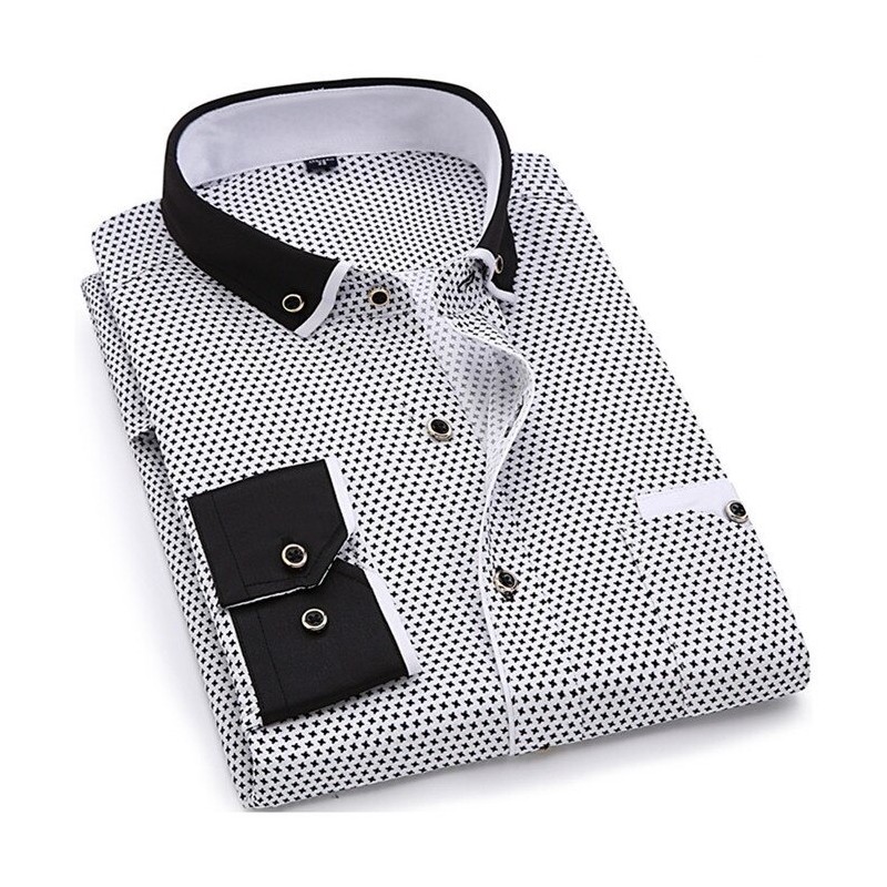 Camisa clássica manga longa - estampa fashion - Slim Fit
