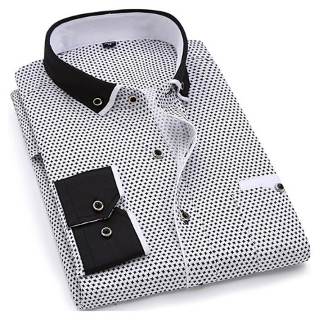 Camisa clássica manga longa - estampa fashion - Slim Fit
