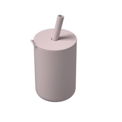 Copo infantil de silicone - água fria / quente - com canudo - à prova de vazamentos - sem BPA - cor sólida