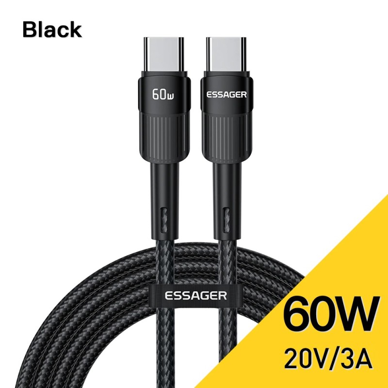 Essager - USB tipo C Para USB C - cabo de carregamento rápido - 60W - 100W