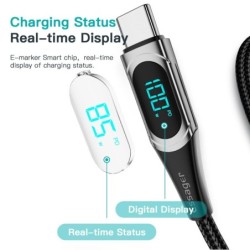 Essager - Cabo USB tipo C para USB C - PD carregamento rápido - com display digital - 100W / 5A