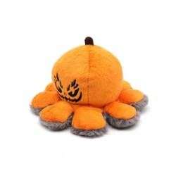 Aranha grande reversível - abóbora - brinquedo de pelúcia de dupla face