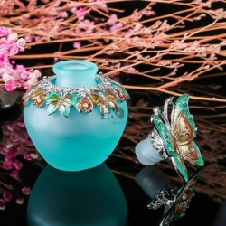 Frasco de perfume de vidro vintage - borboleta de cristal - 30ml