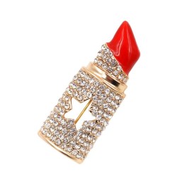 Batom vermelho cristal - broche