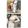 Vestido de inverno tricotado - com gola alta