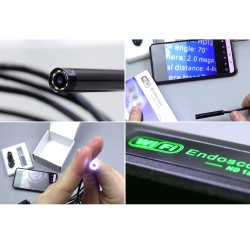 Mini câmera de endoscópio - WiFi - LED - micro USB - IOS Android - IP68 à prova d'água