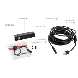 Mini câmera de endoscópio - WiFi - LED - micro USB - IOS Android - IP68 à prova d'água