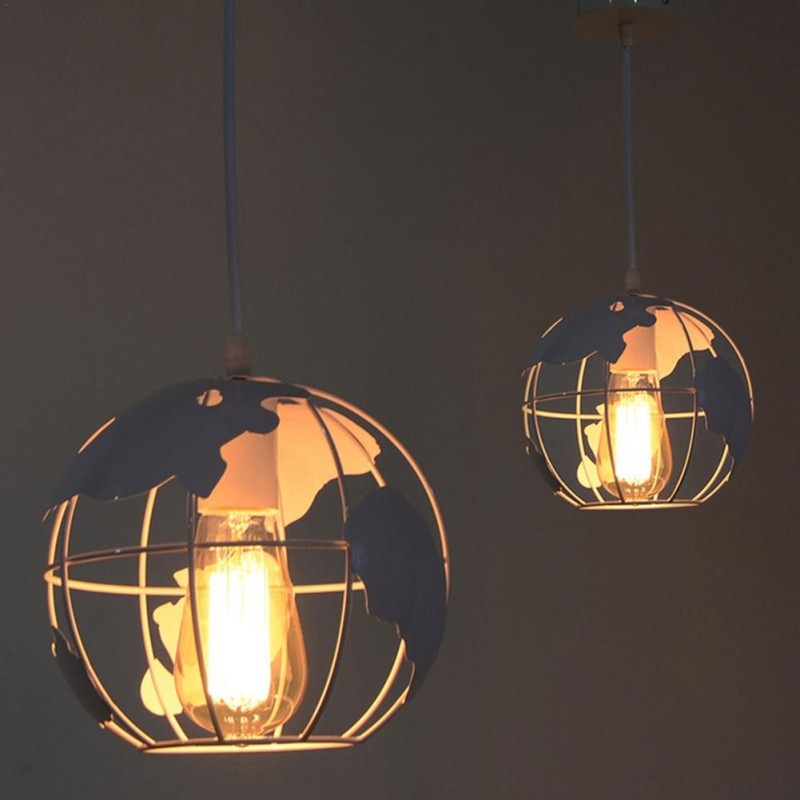 Candeeiro de tecto moderno em ferro - em forma de globo - 60W
