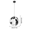 Candeeiro de tecto moderno em ferro - em forma de globo - 60W