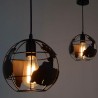 Candeeiro de tecto moderno em ferro - em forma de globo - 60W