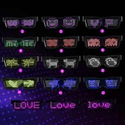 Óculos de festa LED - App / controle manual - USB - Bluetooth
