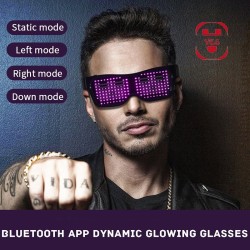 Óculos de festa LED - App / controle manual - USB - Bluetooth