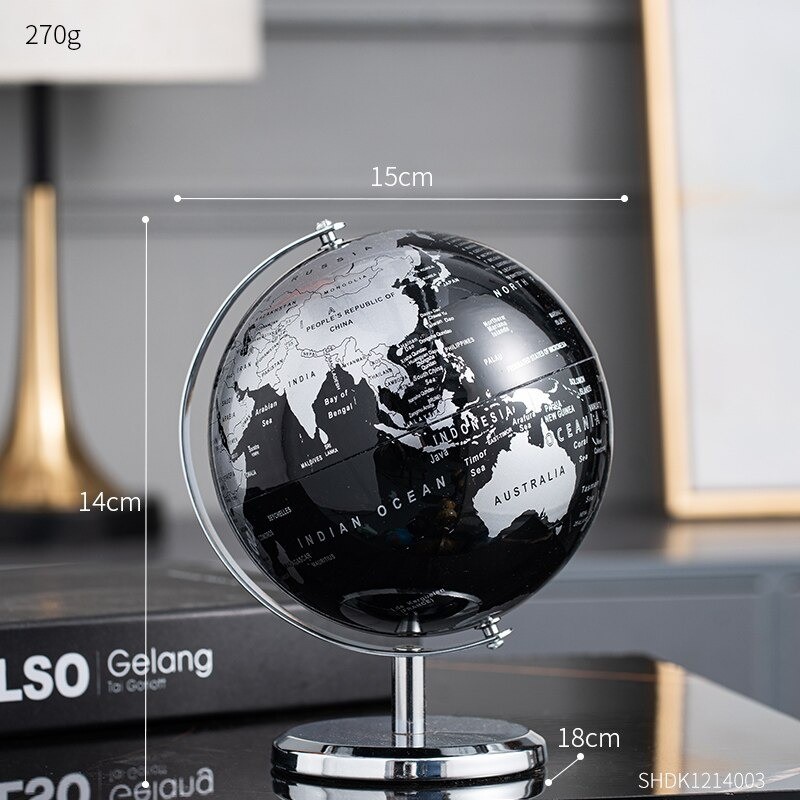 Globo do mundo giratório - estatueta - decoração de casa