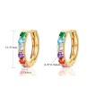 Elegant round earrings - colorful crystals - 925 sterling silverEarrings