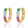Elegant round earrings - colorful crystals - 925 sterling silverEarrings