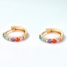 Elegant round earrings - colorful crystals - 925 sterling silverEarrings