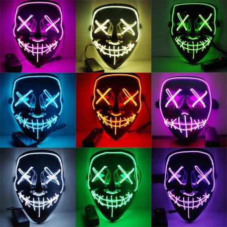 Iluminação LED - máscara facial de Halloween