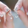 Star / moon asymmetric earrings - with crystalsEarrings