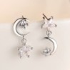 Star / moon asymmetric earrings - with crystalsEarrings