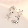 Star / moon asymmetric earrings - with crystalsEarrings