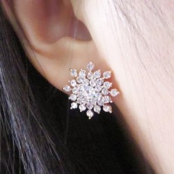 Brincos de floco de neve de cristal exclusivos