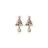 Colorful crystal Christmas tree - 925 sterling silver earringsEarrings