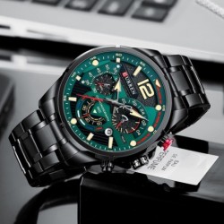 CURREN - relógio Quartz esportivo - aço inoxidável - à prova d'água