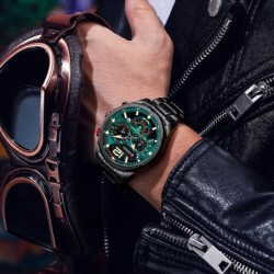 CURREN - relógio Quartz esportivo - aço inoxidável - à prova d'água
